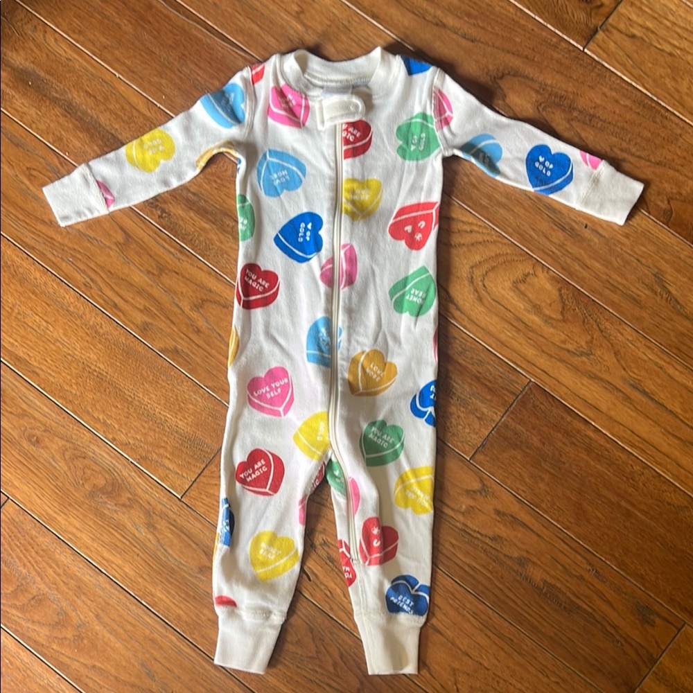 Colorful Hanna Anderson 100 percent organic cotton  Heart Print Kids One Piece